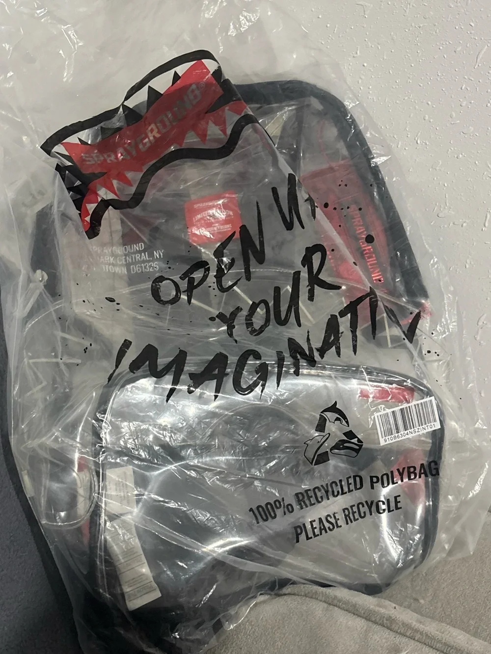 NWT Sprayground Shark Central Clear DLX Backpack